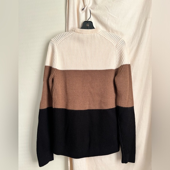 Theory ‘Romman’ Color Block Merino Wool Crewneck Sweater Sz S - Picture 2 of 5